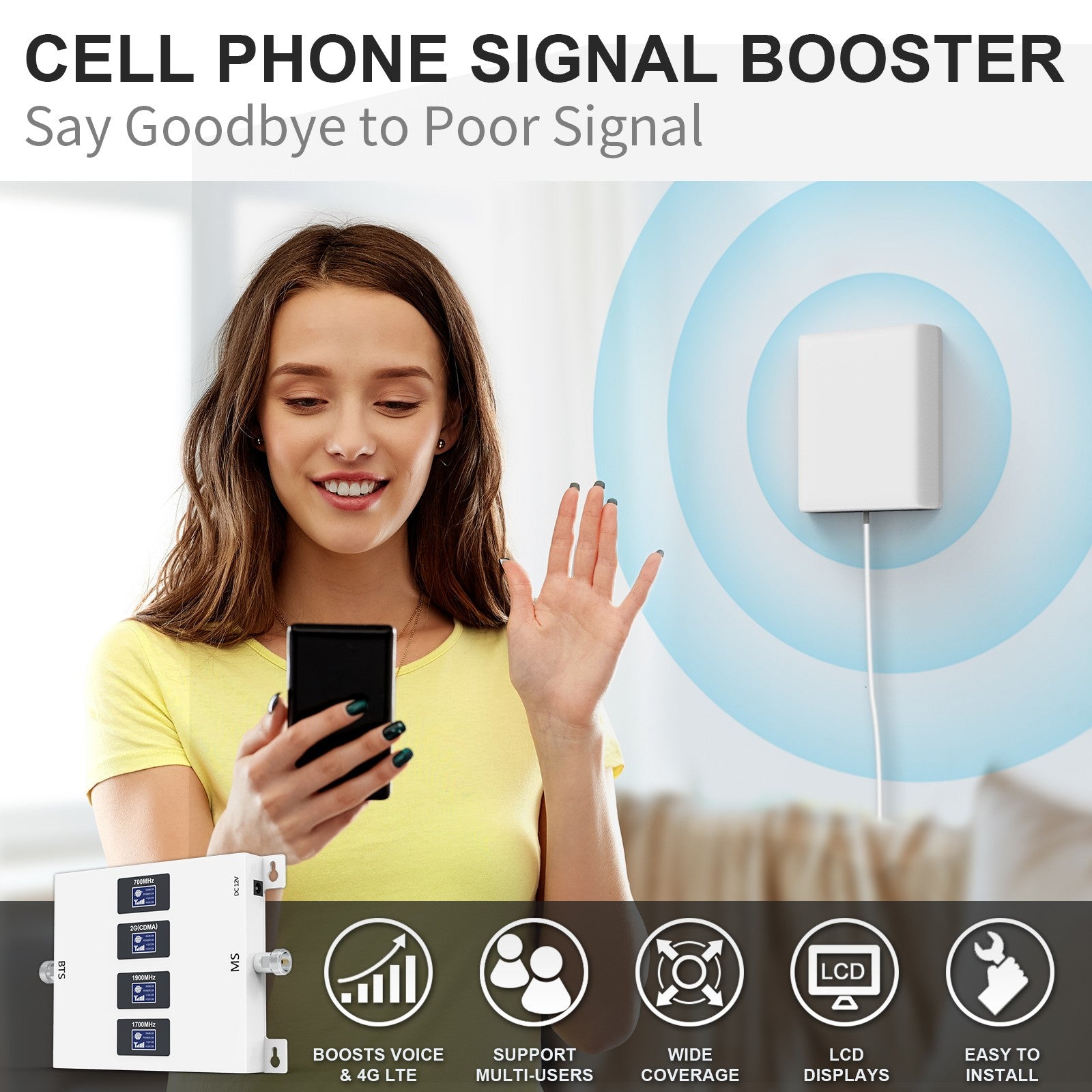 GOBOOST Cell Phone Signal Booster Say Goodbye to Poor Signal GOBOOST Cell Phone Signal Booster Say Goodbye to Poor Signal