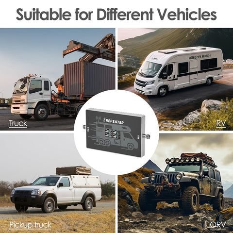 Amplificador de Señal de Telefonía Móvil Montado en un Vehículo, Amplificador de Señal para Móvil en Compatible con Señal Furgoneta, Camión, Remolque de Viaje y Otros vehículos Amplificador de Señal de Telefonía Móvil Montado en un Vehículo, Amplificador de Señal para Móvil en Compatible con Señal Furgoneta, Camión, Remolque de Viaje y Otros vehículos