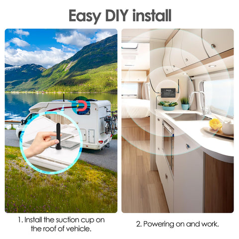 Amplificador de Señal de Telefonía Móvil Montado en un Vehículo, Amplificador de Señal para Móvil en Compatible con Señal Furgoneta, Camión, Remolque de Viaje y Otros vehículos Amplificador de Señal de Telefonía Móvil Montado en un Vehículo, Amplificador de Señal para Móvil en Compatible con Señal Furgoneta, Camión, Remolque de Viaje y Otros vehículos