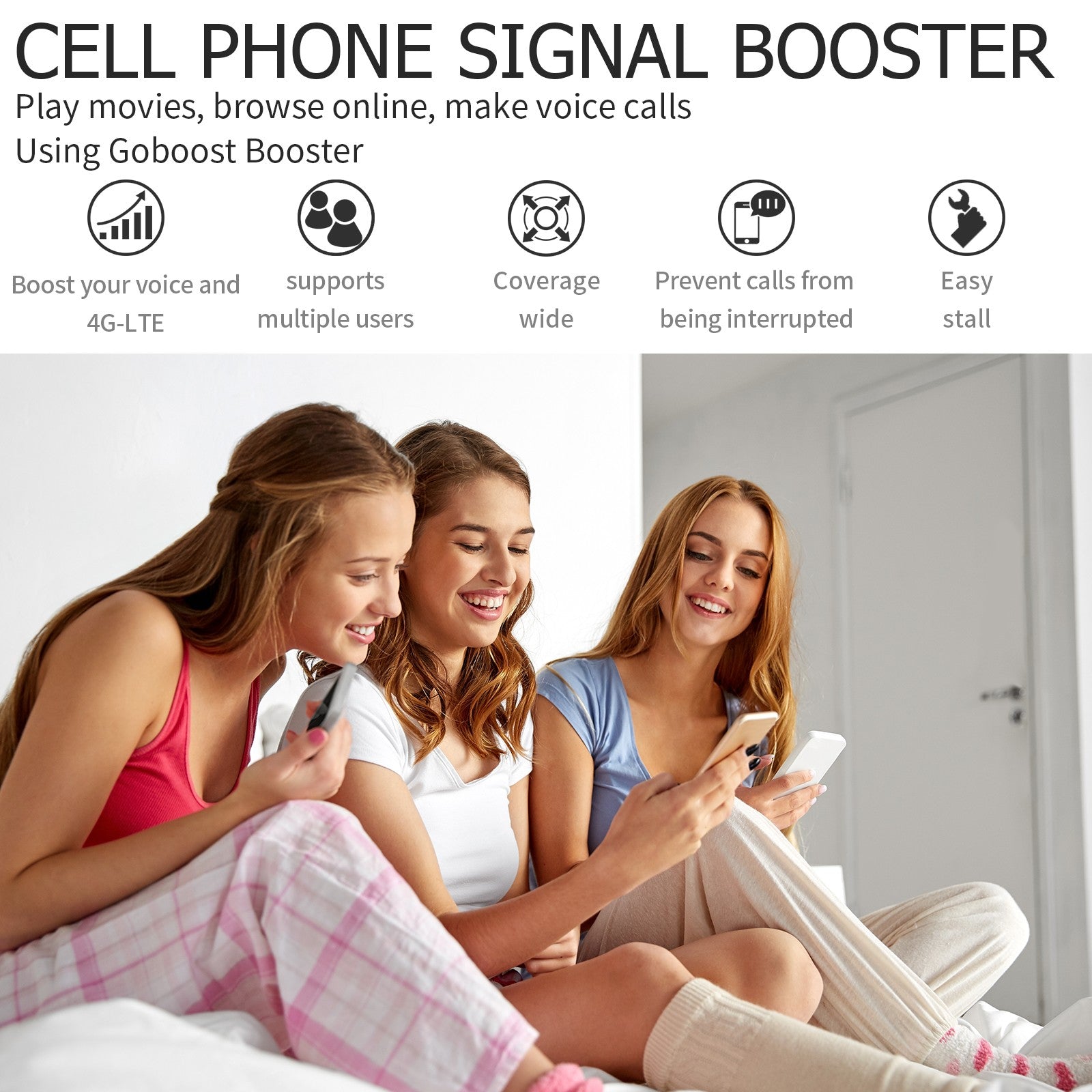 GOBOOST Signal Booster Supports Multiple users GOBOOST Signal Booster Supports Multiple users