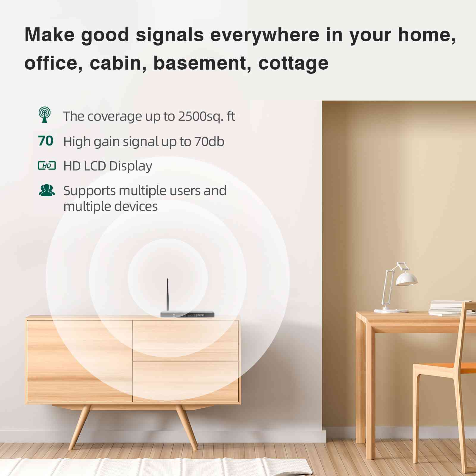 GOBOOST Signal Booster High Gain Up to 70db GOBOOST Signal Booster High Gain Up to 70db