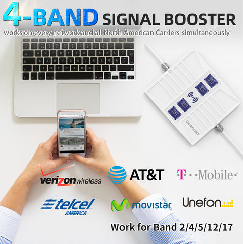 2023 Popualr GOBOOST Amplificador de señal de baja radiación y alta ganancia funciona en banda 2/4/5/12/17 con pantalla LCD 丨 La mejor opción para uso en áreas rurales