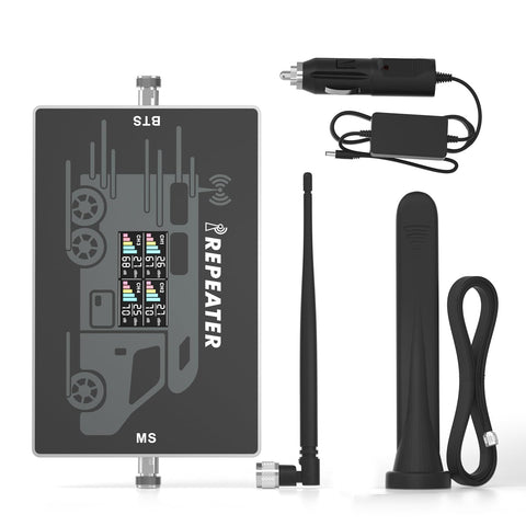 Amplificador de Señal de Telefonía Móvil Montado en un Vehículo, Amplificador de Señal para Móvil en Compatible con Señal Furgoneta, Camión, Remolque de Viaje y Otros vehículos